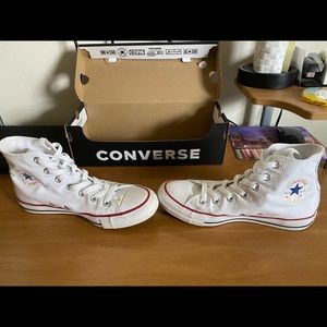 White high-top converse